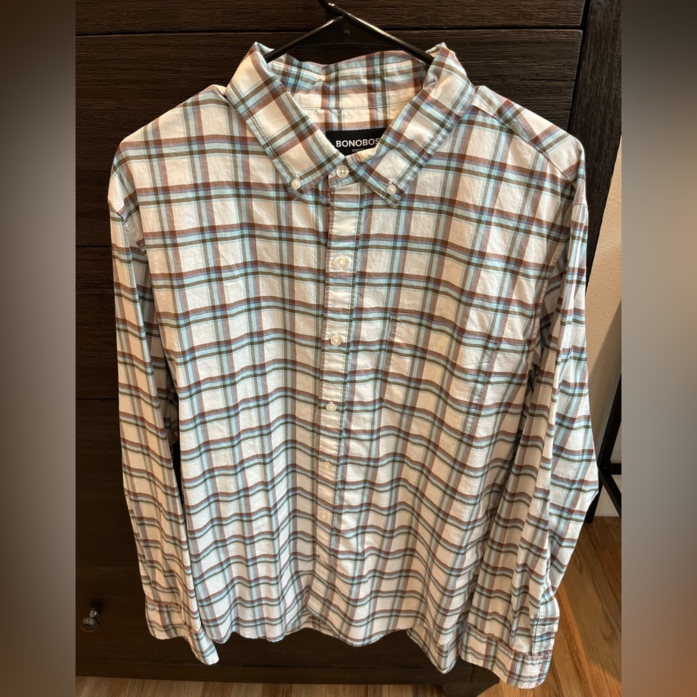 Bonobos Blue and Brown Casual Button Down Shirt